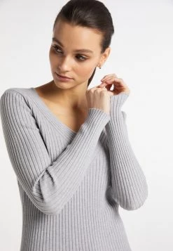 DreiMaster Mujer Jersey De Punto - Hellgrau Melange -Tienda DreiMaster barata 003edc3dd9ee4248beee9e7d7e5a484e