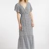 DreiMaster Mujer Vestido Largo - Marine Wollweiss