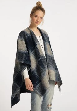 Mujer DREIMASTER BATUTTA - Poncho - Karo Blau