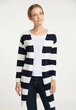 DREIMASTER BRIDGEPORT - Chaqueta De Punto - Wollweiss Marine, Mujer