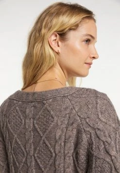 DREIMASTER KEYTI - Chaqueta De Punto - Schlamm Melange, Mujer -Tienda DreiMaster barata 0ae95f47c0594f7a8a3ddfafe92307c7