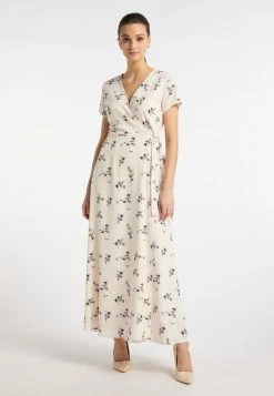 DreiMaster Mujer Vestido Largo - Wollweiss Mehrfarbig