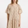 DreiMaster Mujer Vestido Informal - Hellbeige Mehrfarbig