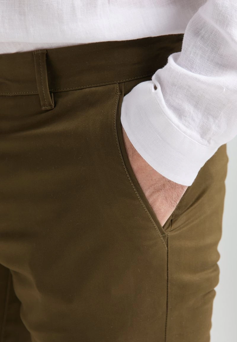DreiMaster Hombre Pantalones Chinos - Oliv 4 DreiMaster Hombre Pantalones Chinos - Oliv - Imagen 4