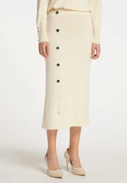 Mujer DREIMASTER BARADELLO - Falda De Tubo - Wollweiss