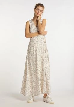 DreiMaster Vestido Largo - Wollweiss Aprikose, Mujer