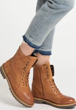 Mujer DREIMASTER PLUMDALE - Botines Con Cordones - Cognac