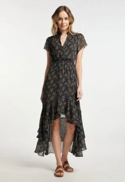 Mujer DREIMASTER SASHIMA - Vestido Largo - Schwarz Geblümt