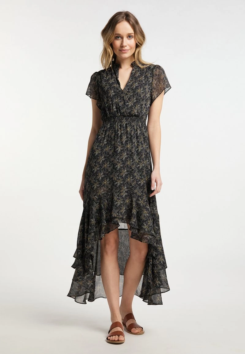 Mujer DREIMASTER SASHIMA - Vestido Largo - Schwarz Geblümt 1 Mujer DREIMASTER SASHIMA - Vestido Largo - Schwarz Geblümt