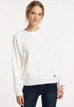 DREIMASTER BRIDGEPORT - Jersey De Punto - Wollweiss, Mujer