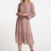 DreiMaster Mujer Vestido Camisero - Hellbeige Beerenrot