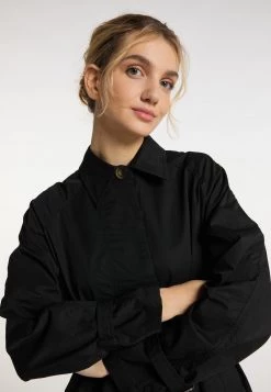 Mujer DREIMASTER ZITHA - Gabardina - Schwarz -Tienda DreiMaster barata 1b633d387d504f5dab40165b79239b2f