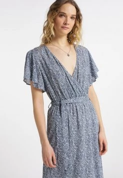 DREIMASTER - Vestido Largo - Graublau Wollweiss, Mujer -Tienda DreiMaster barata 1dd159ff19294457980ad4cc5327ae45