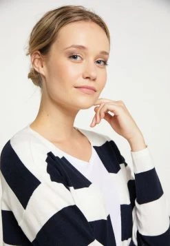 DREIMASTER BRIDGEPORT - Chaqueta De Punto - Wollweiss Marine, Mujer -Tienda DreiMaster barata 1e46d9de2b8a4110ade7e780170abc7b