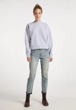 Mujer DREIMASTER TAKELAGE - Jersey De Punto - Hellgrau Melange