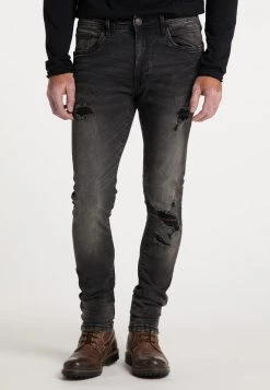 Hombre DREIMASTER COBIE - Vaqueros Slim Fit - Schwarz