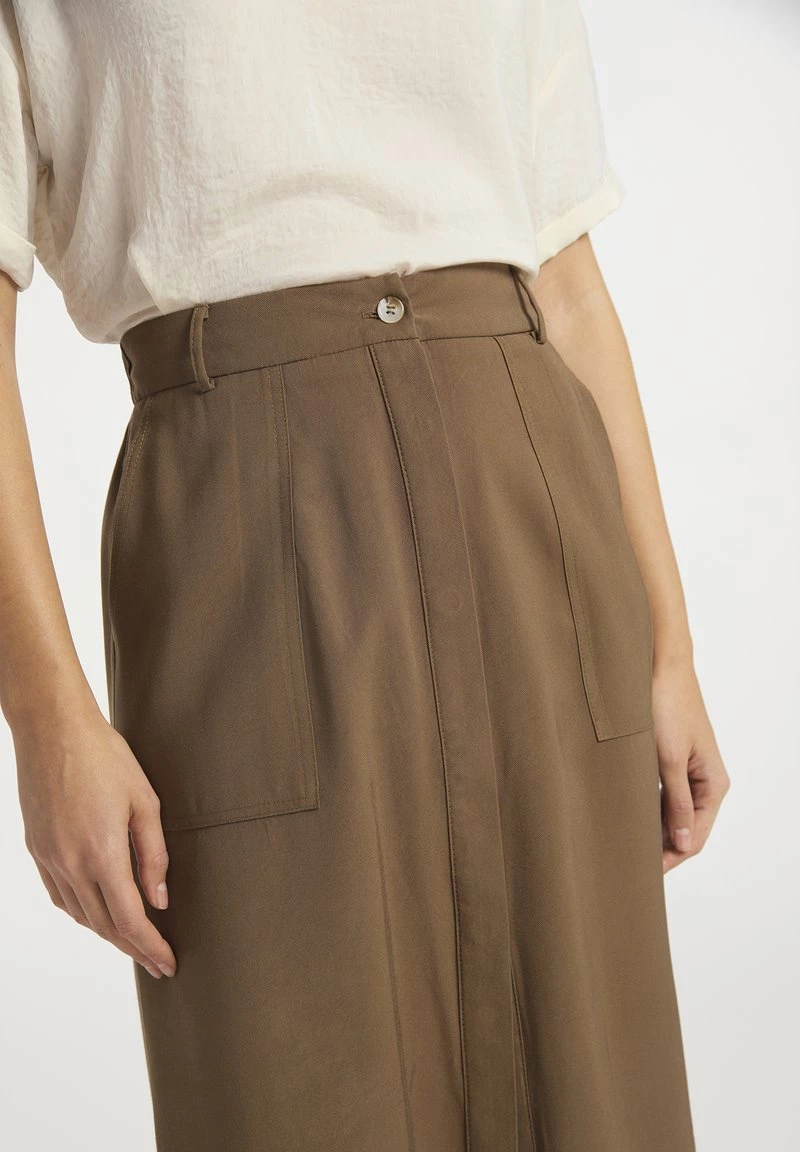 DreiMaster Mujer Falda Acampanada - Oliv 4 DreiMaster Mujer Falda Acampanada - Oliv - Imagen 4