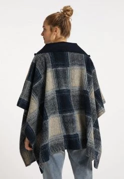 DREIMASTER BATUTTA - Poncho - Karo Blau, Mujer -Tienda DreiMaster barata 2989492b65d348238eac4ff1657b28c3