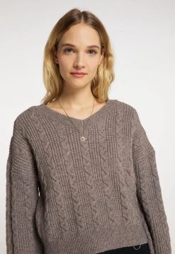 Mujer DREIMASTER INCUS - Jersey De Punto - Schlammbraun Melange -Tienda DreiMaster barata 2b337faa652d4edf97668eaafeb071c6