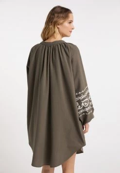 DreiMaster Mujer Vestido Camisero - Olivgrün -Tienda DreiMaster barata 2c8e97471b4f42fdba380e1493140fab