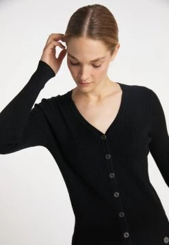 Mujer DREIMASTER TAKELAGE - Chaqueta De Punto - Schwarz -Tienda DreiMaster barata 2d91cbbdb50e4a4e8441cab20cb6d761