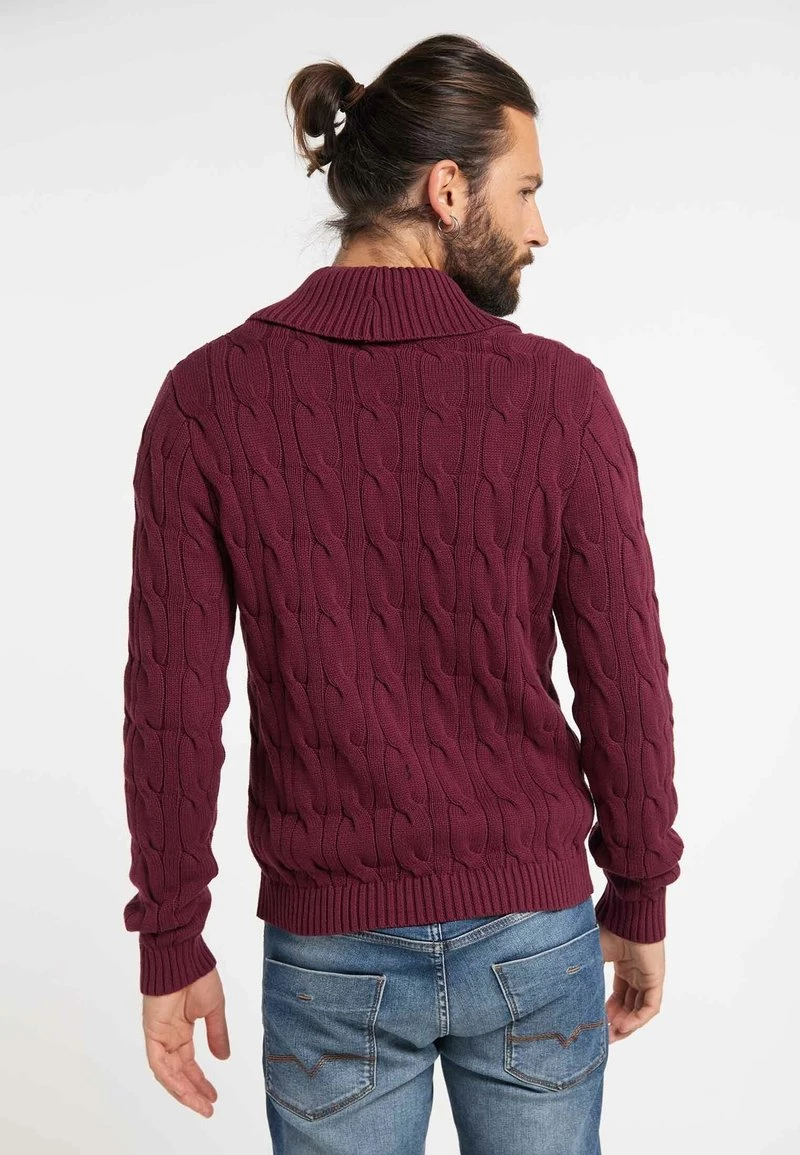 DreiMaster Hombre Chaqueta De Punto - Burgundy 3 DreiMaster Hombre Chaqueta De Punto - Burgundy - Imagen 3