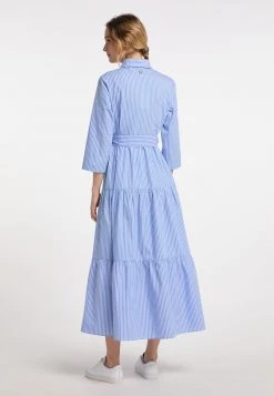 DreiMaster Mujer Vestido Camisero - Hellblau/wollweiss -Tienda DreiMaster barata 2ece5a8db8b34754b2fd770df1326bd4