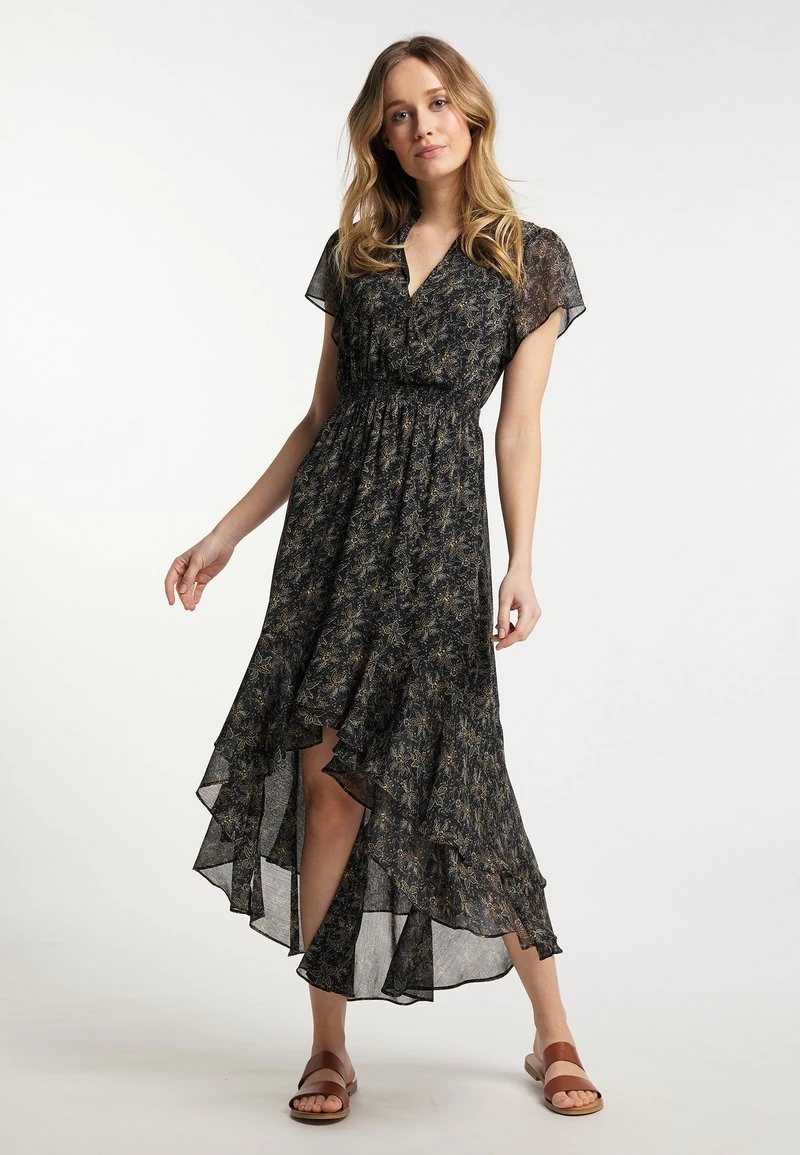 Mujer DREIMASTER SASHIMA - Vestido Largo - Schwarz Geblümt 2 Mujer DREIMASTER SASHIMA - Vestido Largo - Schwarz Geblümt - Imagen 2