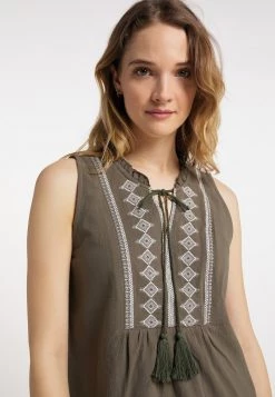 DreiMaster Mujer Blusa - Olivgrün -Tienda DreiMaster barata 30eaea32163c4e48a04173e24dc7ba2a