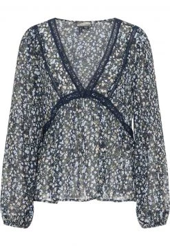 Mujer DREIMASTER SASHIMA - Blusa - Marine Geblümt -Tienda DreiMaster barata 31a04b2fe65f42c5913f36d85160871e