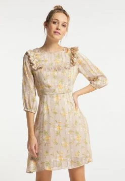 DreiMaster Mujer Vestido Informal - Nude Blumen