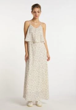 DreiMaster Mujer Vestido Largo - Wollweiss Aprikose