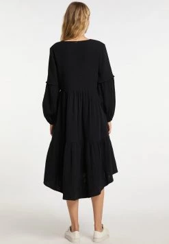 Mujer DREIMASTER INCUS - Vestido Informal - Schwarz -Tienda DreiMaster barata 37c0d058e83e4b09a519b29e59aa1ba0