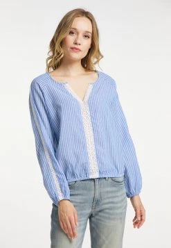 Mujer DREIMASTER ABREL - Blusa - Wollweiss Hellblau
