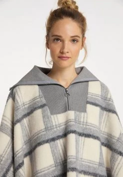 Mujer DREIMASTER BATUTTA - Poncho - Karo Grau -Tienda DreiMaster barata 3ac10e344e5d4079a729a9696e0eeaf4