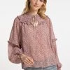 DreiMaster Mujer Blusa - Hellbeige Beerenrot