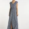 DreiMaster Mujer Vestido Largo - Marine Wollweiss