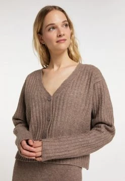 Mujer DREIMASTER INCUS - Chaqueta De Punto - Schlammbraun Melange -Tienda DreiMaster barata 4ee6cf4c7e064fdf894d361fc740e128