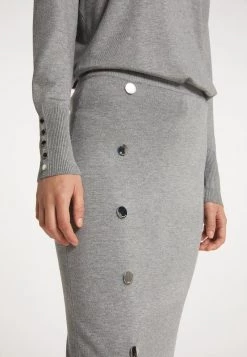 Mujer DREIMASTER BARADELLO - Falda De Tubo - Grau Melange -Tienda DreiMaster barata 4fd37f8587684b528ee420d958bc512b