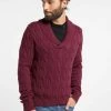 DreiMaster Hombre Chaqueta De Punto - Burgundy