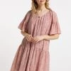 DreiMaster Mujer Vestido Informal - Rosa Mehrfarbig