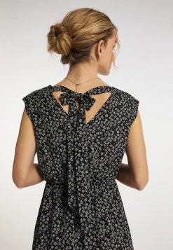 DreiMaster Mujer Vestido Largo - Schwarz Wollweiss -Tienda DreiMaster barata 5e5247984e0647cf95d69951b0370eb4