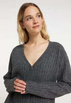 Mujer DREIMASTER INCUS - Chaqueta De Punto - Grau Melange -Tienda DreiMaster barata 5ec8fbb15e684e42ae81775fb0b37db0