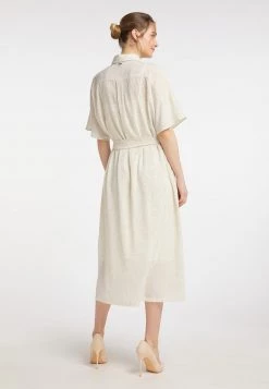 DreiMaster Mujer Vestido Camisero - Wollweiss/oliv -Tienda DreiMaster barata 6736400bcce045e080e84dc3d9dc33a7