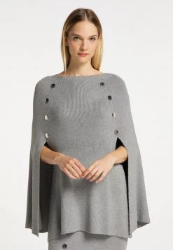 Mujer DREIMASTER BARADELLO - Poncho - Grau Melange