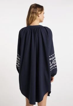 DreiMaster Mujer Vestido Camisero - Marine -Tienda DreiMaster barata 6831a424e1ef4cfd893f7d80eaeb58f1