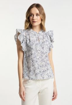 Mujer DREIMASTER COBIE - Blusa - Wollweiss Geblümt