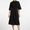 DreiMaster Mujer Vestido Camisero - Schwarz