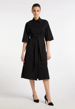 DreiMaster Mujer Vestido Camisero - Schwarz