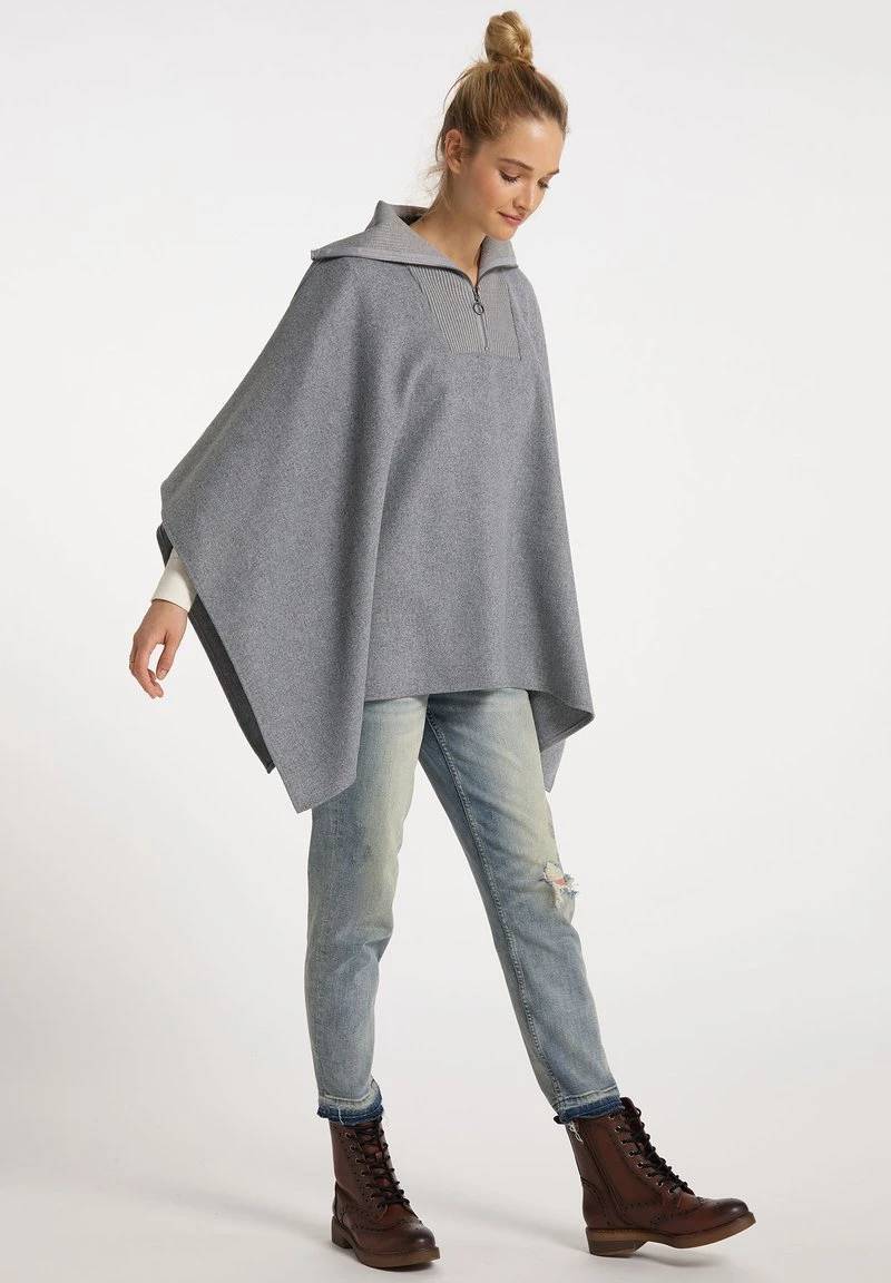 Mujer DREIMASTER BATUTTA - Poncho - Hellgrau Melange 2 Mujer DREIMASTER BATUTTA - Poncho - Hellgrau Melange - Imagen 2